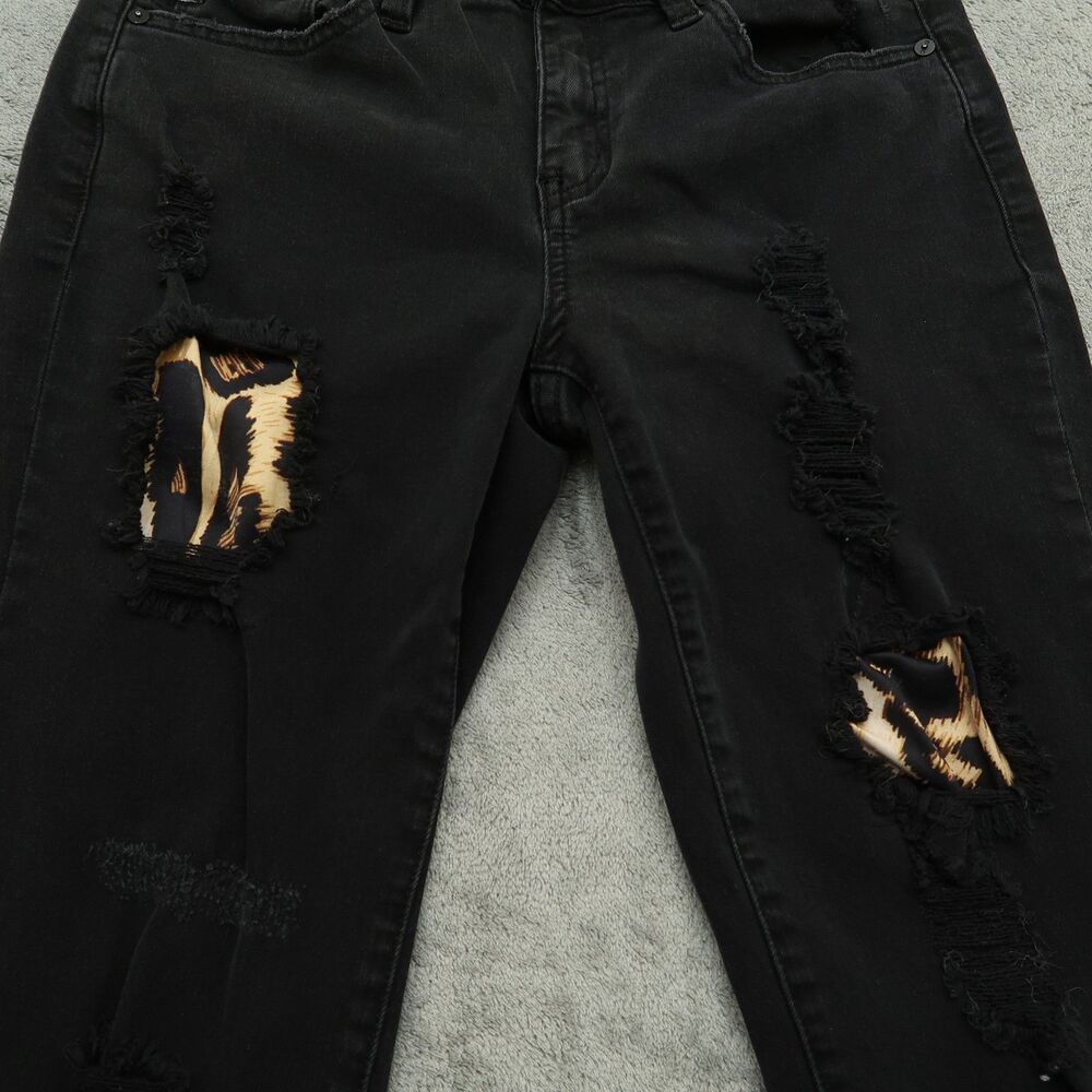 KanCan Jeans Junior's Size 7/27 Black Low-Rise Skinny 29" Inseam Distressed - Picture 16 of 16